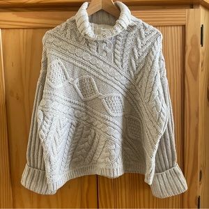 Polo Ralph Lauren Cable Knit Ribbed Wool Blend Sweater